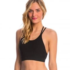 Hard Tail Double Cross Yoga Bra Black