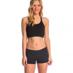 Hard Tail Double Cross Yoga Bra Black