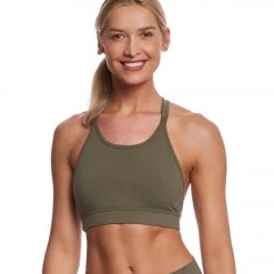 Hard Tail Double Cross Yoga Bra Olive