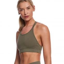 Hard Tail Double Cross Yoga Bra Olive