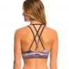 CLOTHING Hard Tail Double Cross Yoga Bra Black/Wine Rainbow Horizon