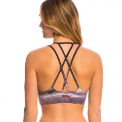 CLOTHING Hard Tail Double Cross Yoga Bra Black/Wine Rainbow Horizon 15 CLOTHING Hard Tail Double Cross Yoga Bra Black/Wine Rainbow Horizon
