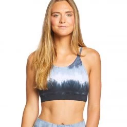 Hard Tail Double Cross Yoga Bra Navy/White Rainbow Horizon