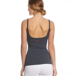 Hard Tail Scoop Back Yoga Tank Top With Bra Dark Knight CLOTHING