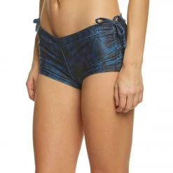 Onzie Side String Yoga Shorts Navy Python
