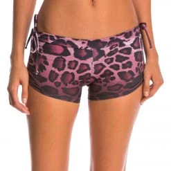 Onzie Side String Yoga Shorts Purple Cheetah CLOTHING 15 Onzie Side String Yoga Shorts Purple Cheetah CLOTHING