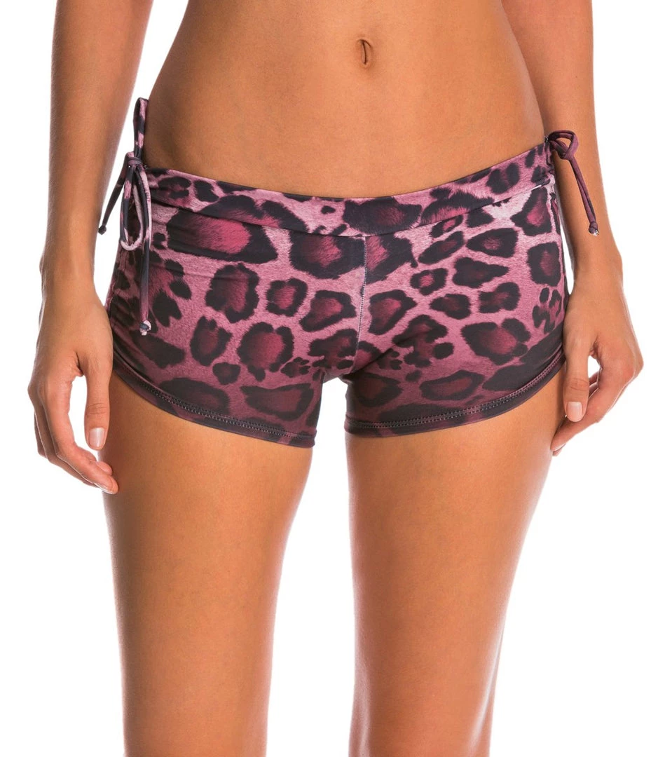 Onzie Side String Yoga Shorts Purple Cheetah CLOTHING 9 Onzie Side String Yoga Shorts Purple Cheetah CLOTHING