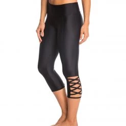 Onzie Weave Yoga Capris Black CLOTHING