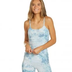 CLOTHING Hard Tail Scoop Back Yoga Tank Top With Bra Moonstone Ombre Lava