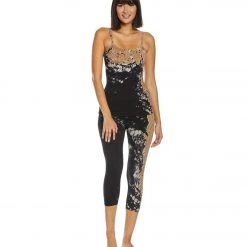 Hard Tail Scoop Back Yoga Tank Top With Bra Black/Mustard Diagonal Butterfly Wash