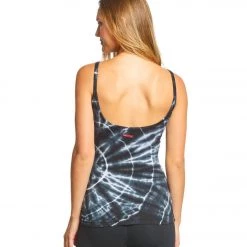Hard Tail Scoop Back Yoga Tank Top With Bra Black/White Sun Ray CLOTHING
