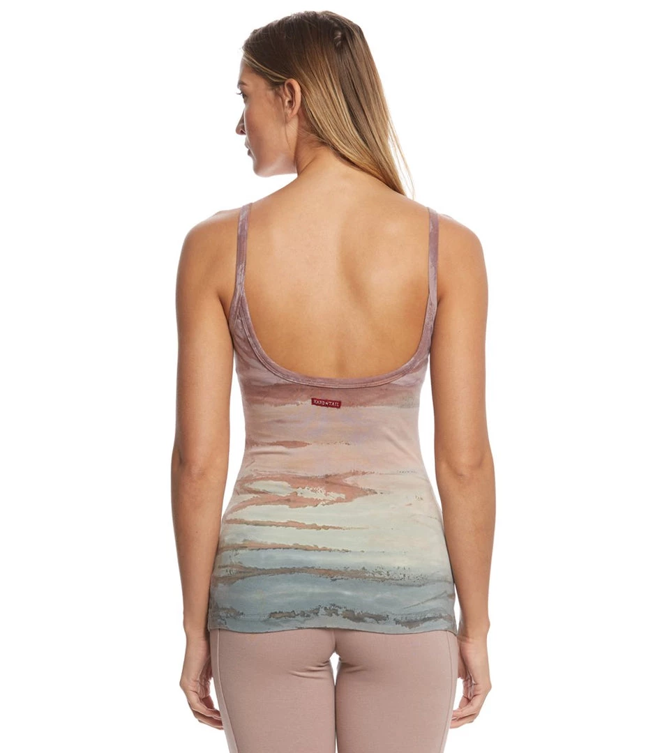 Hard Tail Scoop Back Yoga Tank Top With Bra Dusty Green/Mauve Rainbow Horizon CLOTHING 3 Hard Tail Scoop Back Yoga Tank Top With Bra Dusty Green/Mauve Rainbow Horizon CLOTHING
