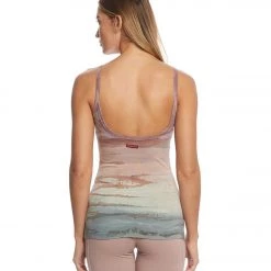 Hard Tail Scoop Back Yoga Tank Top With Bra Dusty Green/Mauve Rainbow Horizon CLOTHING 15 Hard Tail Scoop Back Yoga Tank Top With Bra Dusty Green/Mauve Rainbow Horizon CLOTHING