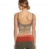 CLOTHING Hard Tail Scoop Back Yoga Tank Top With Bra Gray/Clay Rainbow Horizon