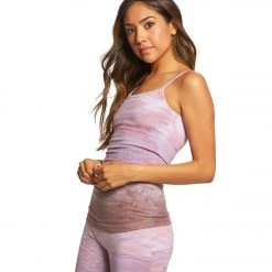 Hard Tail Scoop Back Yoga Tank Top With Bra Lavender Rainbow Horizon