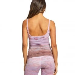 Hard Tail Scoop Back Yoga Tank Top With Bra Lavender Rainbow Horizon
