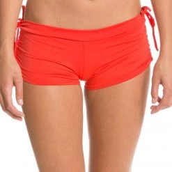 Onzie Side String Yoga Shorts Red