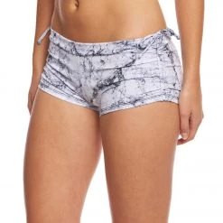 CLOTHING Onzie Side String Yoga Shorts White Marble