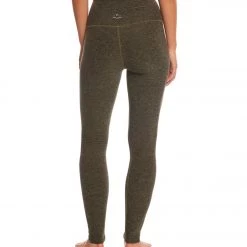 Beyond Yoga Spacedye High Waisted Long Yoga Leggings Black/Aviator Green