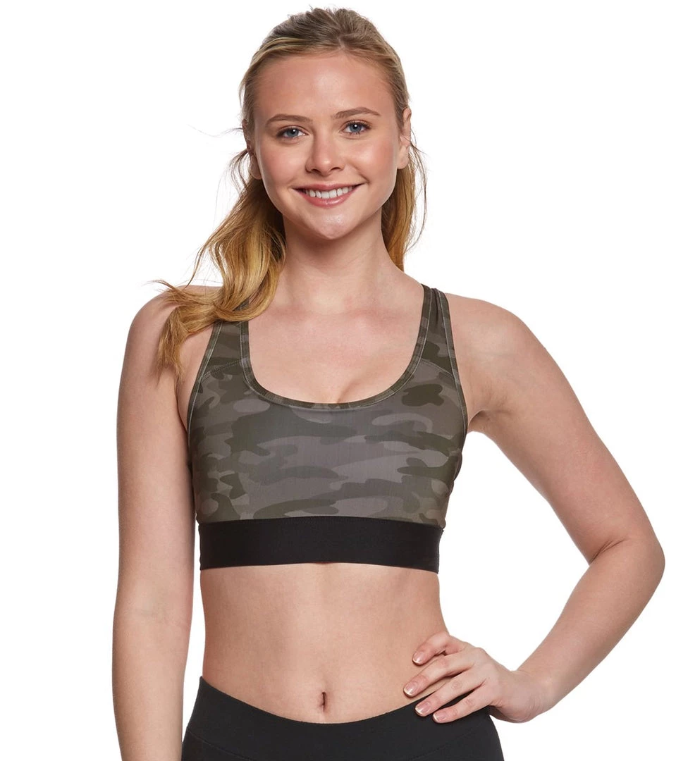 Onzie Elastic Band Yoga Sports Bra Moss Camo CLOTHING 9 Onzie Elastic Band Yoga Sports Bra Moss Camo CLOTHING