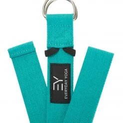 YOGA MATS & PROPS Everyday Yoga 10 Foot Yoga Strap D-Ring Aqua