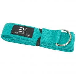 YOGA MATS & PROPS Everyday Yoga 10 Foot Yoga Strap D-Ring Aqua