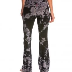 Hard Tail Rolldown Bootleg Cotton Flare Pant Black/Gray Iceberg