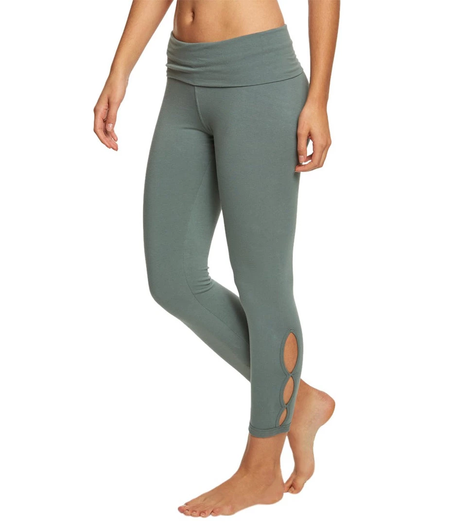 Hard Tail Contour Rolldown Cropped Cotton Yoga Leggings 3 Hard Tail Contour Rolldown Cropped Cotton Yoga Leggings