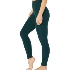 Beyond Yoga Spacedye High Waisted Long Yoga Leggings Hunter Green/Nocturnal Navy