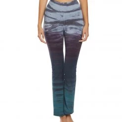 CLOTHING Hard Tail Rolldown Bootleg Cotton Flare Pant Tie Dye Rainbow Horizon