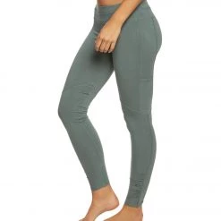 Hard Tail Skinny Ankle Cotton Leggings With Pockets Juniper