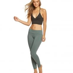 Hard Tail Skinny Ankle Cotton Leggings With Pockets Juniper