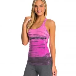 CLOTHING Hard Tail Tear Drop Yoga Tank Top Rainbow Horizon 24