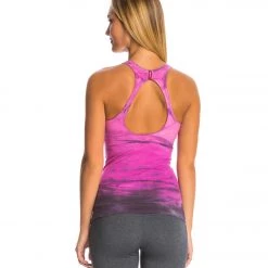 CLOTHING Hard Tail Tear Drop Yoga Tank Top Rainbow Horizon 24