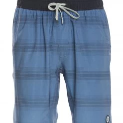 Vuori Men's Kore Yoga Shorts Slate Charcoal Stripe CLOTHING