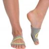 CLOTHING Toesox Releve Half-Toe Yoga Grip Socks Heather W/ Limeaid Trim