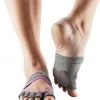 Toesox Releve Half-Toe Yoga Grip Socks Fishnet Storm