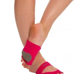 Toesox Releve Half-Toe Yoga Grip Socks Fuchsia
