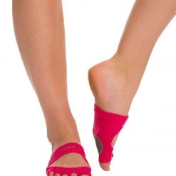 Toesox Releve Half-Toe Yoga Grip Socks Fuchsia