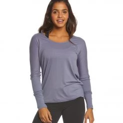 Onzie Drapey V-back Long Sleeve Coverup Slate Blue