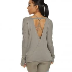 CLOTHING Onzie Drapey V-back Long Sleeve Coverup Dust