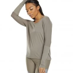 CLOTHING Onzie Drapey V-back Long Sleeve Coverup Dust