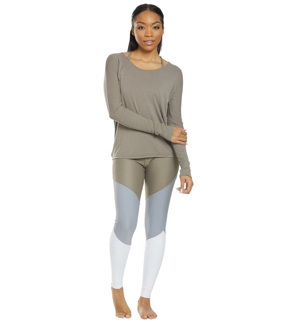 CLOTHING Onzie Drapey V-back Long Sleeve Coverup Dust 6 CLOTHING Onzie Drapey V-back Long Sleeve Coverup Dust