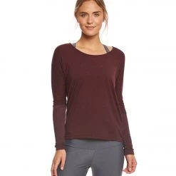 Onzie Drapey V-back Long Sleeve Coverup Heather Burgundy CLOTHING 9 Onzie Drapey V-back Long Sleeve Coverup Heather Burgundy CLOTHING