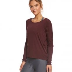 Onzie Drapey V-back Long Sleeve Coverup Heather Burgundy CLOTHING 10 Onzie Drapey V-back Long Sleeve Coverup Heather Burgundy CLOTHING