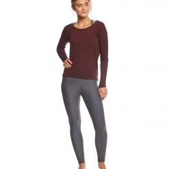 Onzie Drapey V-back Long Sleeve Coverup Heather Burgundy CLOTHING 11 Onzie Drapey V-back Long Sleeve Coverup Heather Burgundy CLOTHING