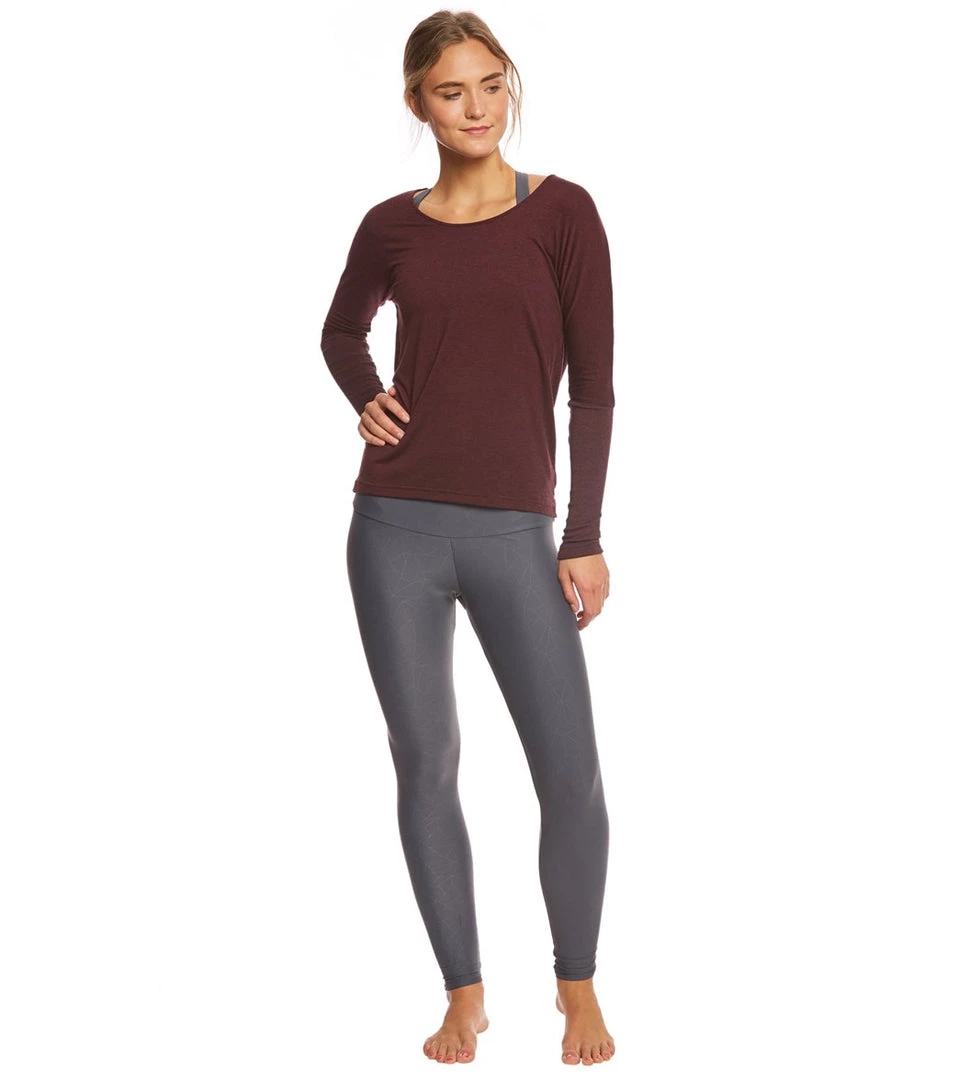 Onzie Drapey V-back Long Sleeve Coverup Heather Burgundy CLOTHING 6 Onzie Drapey V-back Long Sleeve Coverup Heather Burgundy CLOTHING