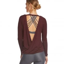 Onzie Drapey V-back Long Sleeve Coverup Heather Burgundy CLOTHING 13 Onzie Drapey V-back Long Sleeve Coverup Heather Burgundy CLOTHING