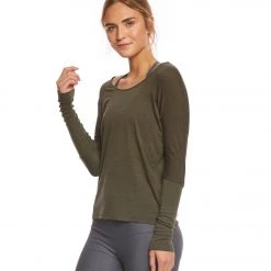 CLOTHING Onzie Drapey V-back Long Sleeve Coverup Moss 10 CLOTHING Onzie Drapey V-back Long Sleeve Coverup Moss