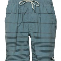 Vuori Men's Kore Yoga Shorts Grey Linen Stripe